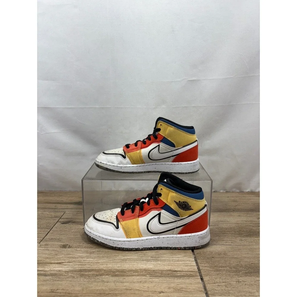 Jordan Mid Basketball Shoes Colorful Sneakers Youth 5 Woman's 6.5